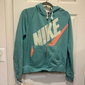 Nike green zip-up hoodie, size Medium